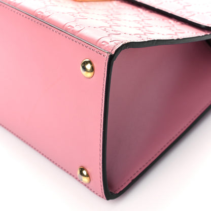 Gucci Guccissima Signature Small Padlock Top Handle Bag Rose Baby Candy 10 of 10