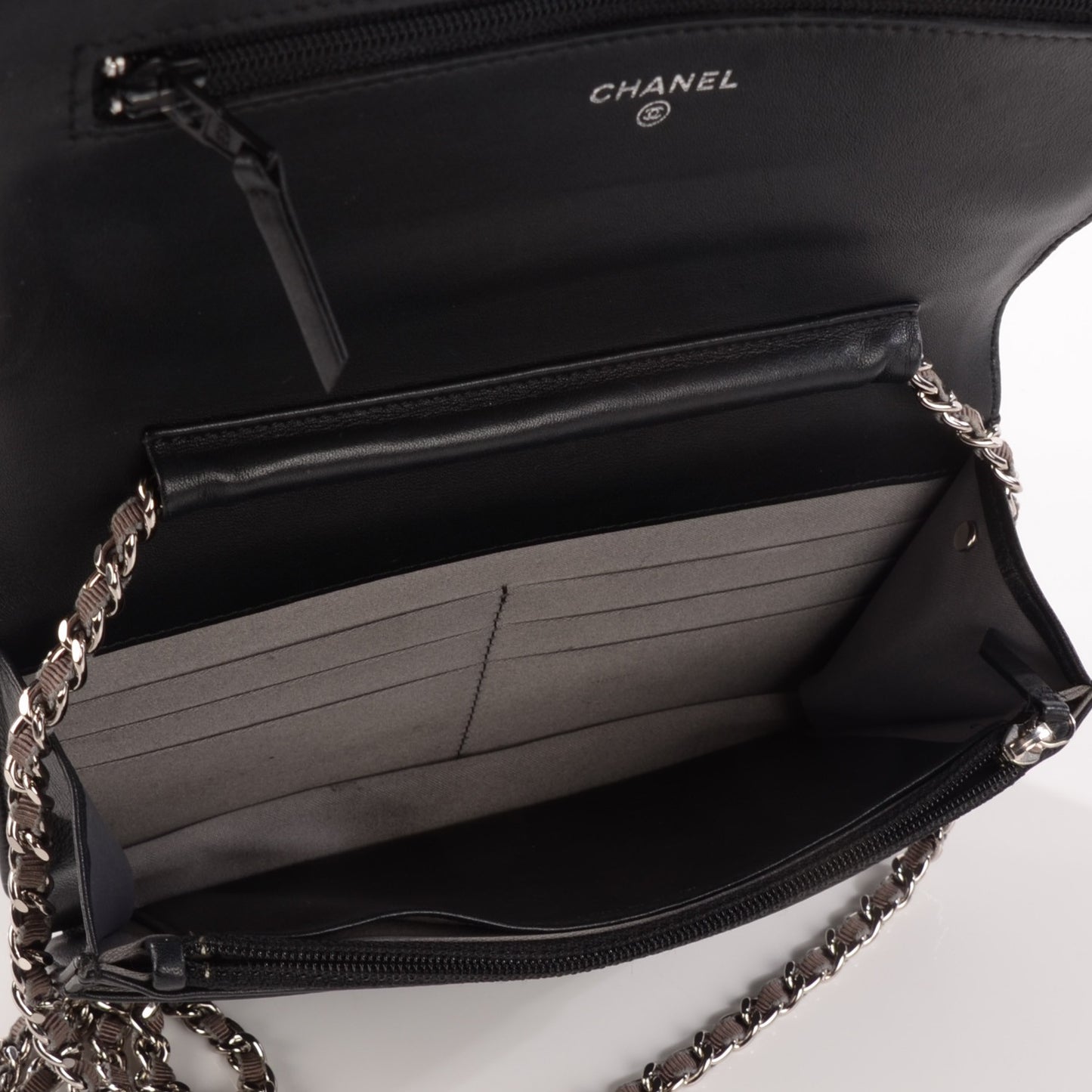 Vinyl Lipstick Wallet On Chain WOC Black