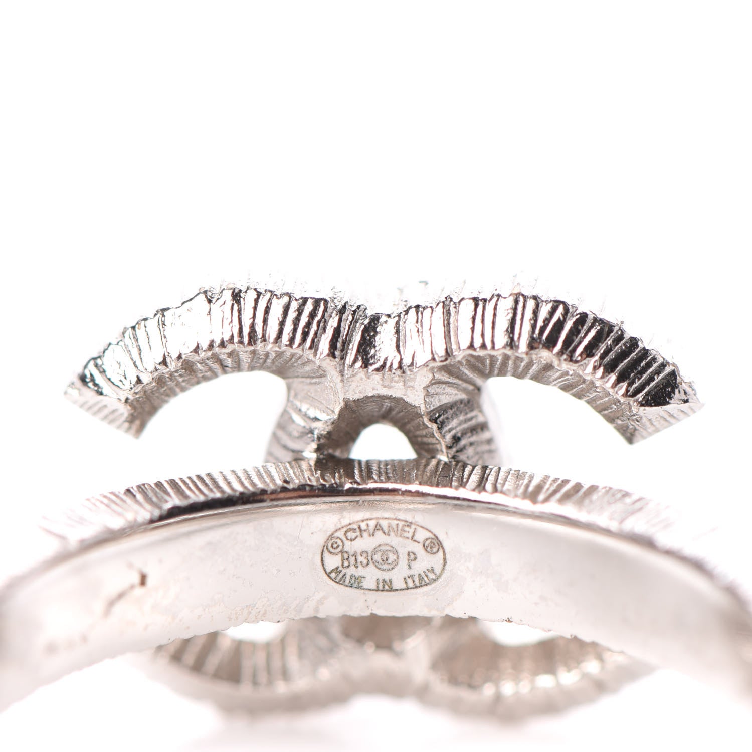 Chanel Crystal Baguette CC Ring 6 Silver 4 of 4