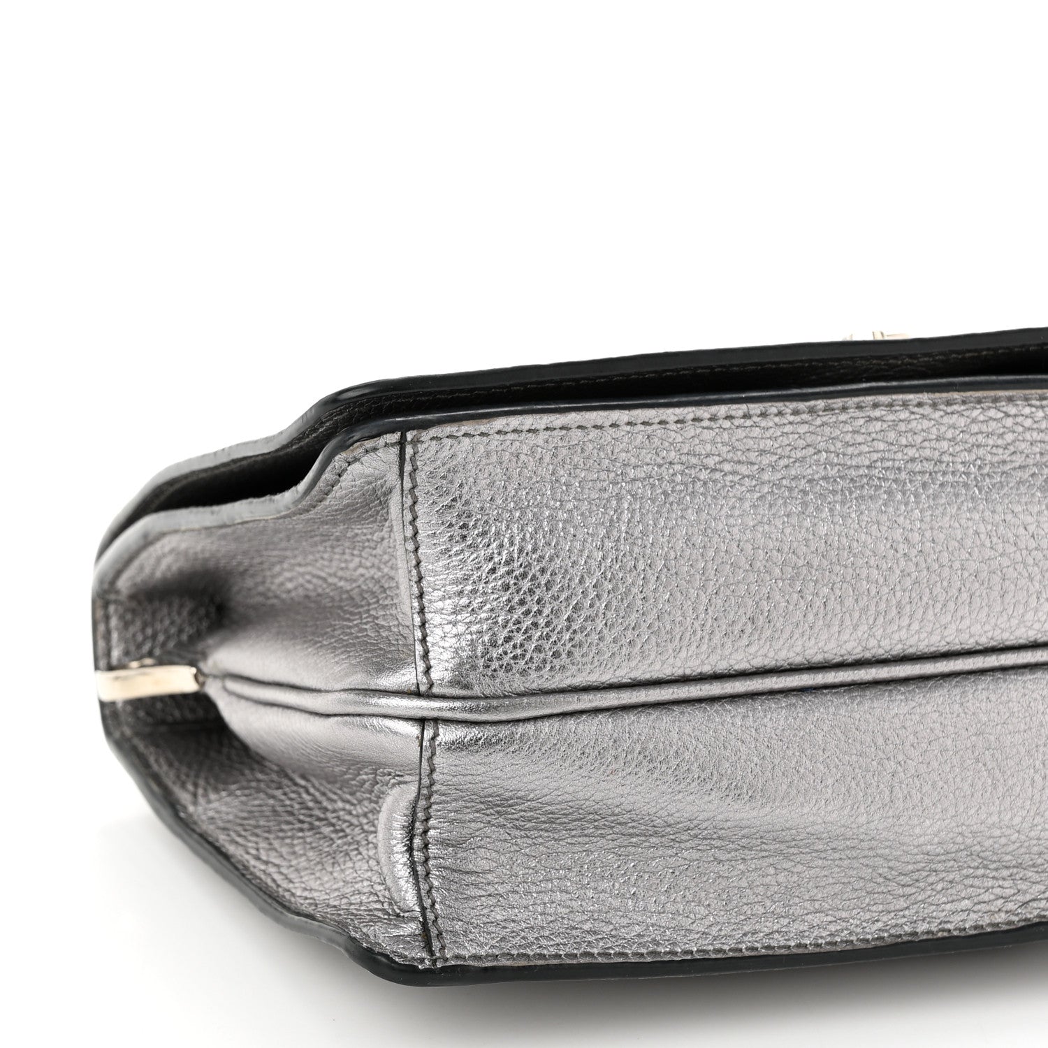 Prada Metallic Vitello Daino Flap Crossbody Cromo 8 of 10