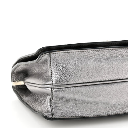 Prada Metallic Vitello Daino Flap Crossbody Cromo 8 of 10