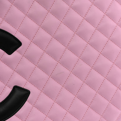 Chanel Calfskin Quilted Large Cambon Tote Pink Black 11 of 11
