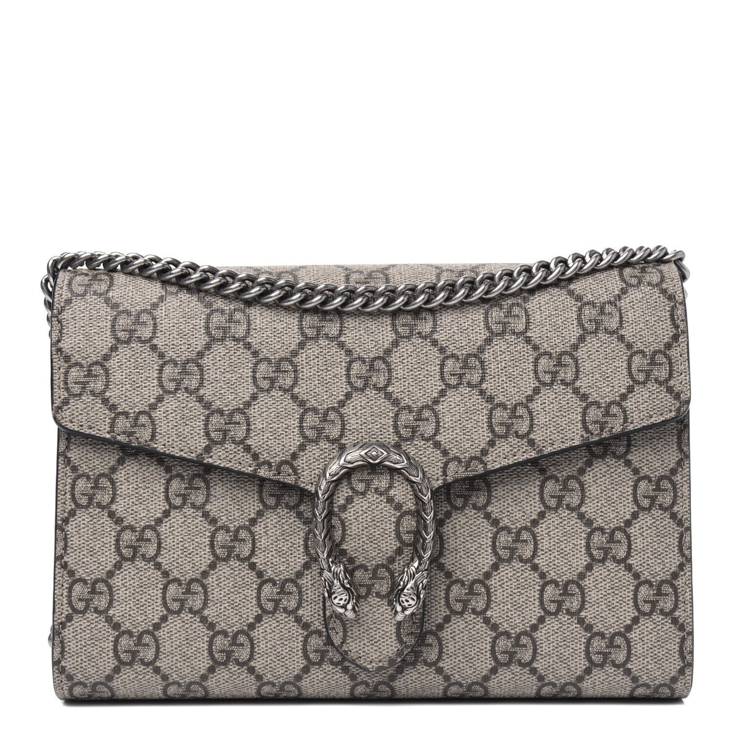 GG Supreme Monogram Mini Dionysus Chain Wallet Beige Black