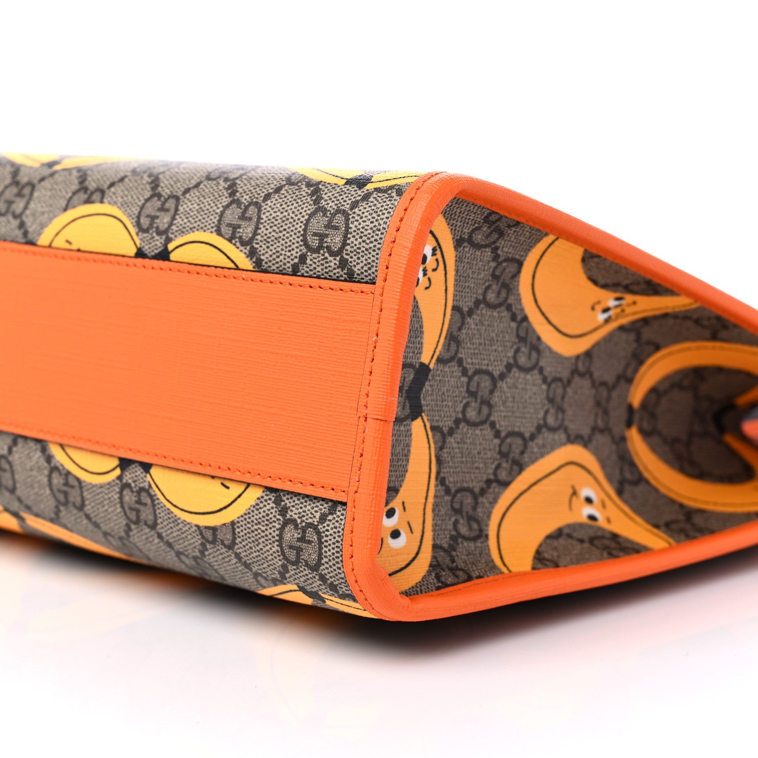 Gucci GG Supreme Monogram Banana Childrens Tote Beige Ebony Multicolor Carrot Orange 9 of 10