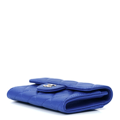 Chanel Caviar Quilted Flap Card Holder Wallet Blue 8 of 11