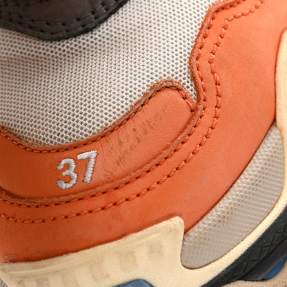 Balenciaga Mesh Nubuck Womens Triple S Sneakers 37 Orange Gris Black 12 of 14