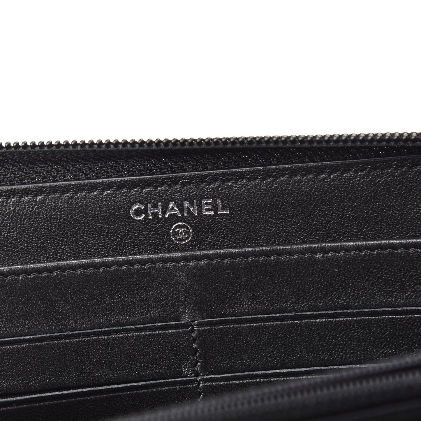 Lambskin Quilted Boy Zip Around Wallet Black