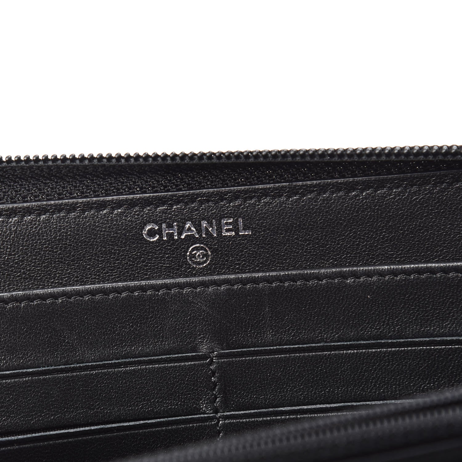 Chanel Lambskin Quilted Boy Zip Around Wallet Black 6 of 8