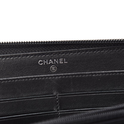 Chanel Lambskin Quilted Boy Zip Around Wallet Black 6 of 8