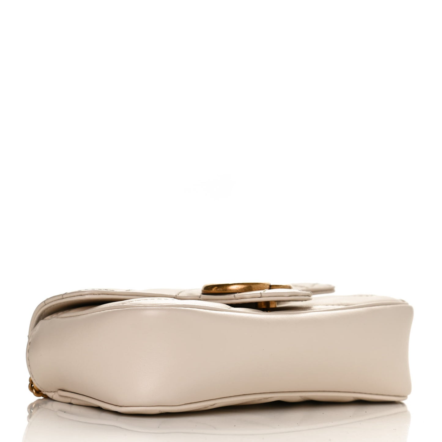 Calfskin Matelasse Super Mini GG Marmont Shoulder Bag White