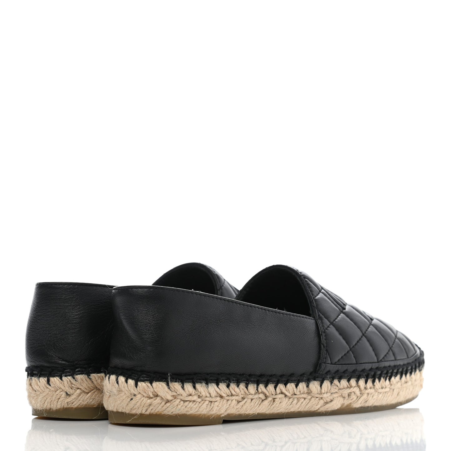 Lambskin Quilted CC Espadrilles 37 Black