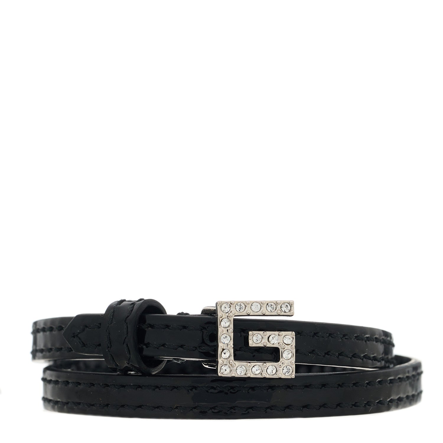 Gucci Patent Crystal G Buckle Choker Black 1 of 6