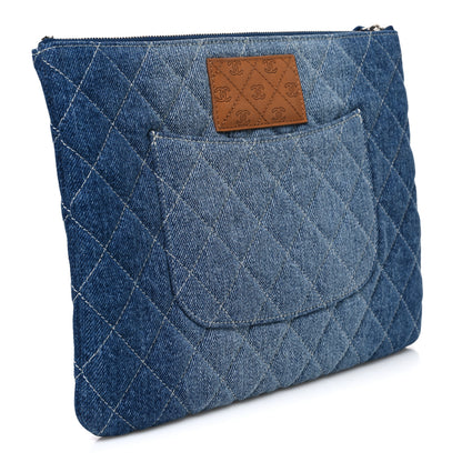 Chanel Denim Pocket Medium Cosmetic Case Blue 3 of 7