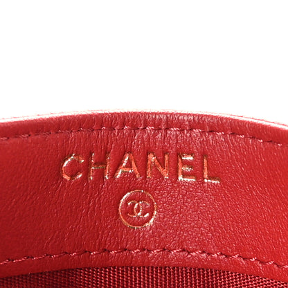 Chanel Caviar Quilted Filigree Card Holder Dark Red 8 of 10