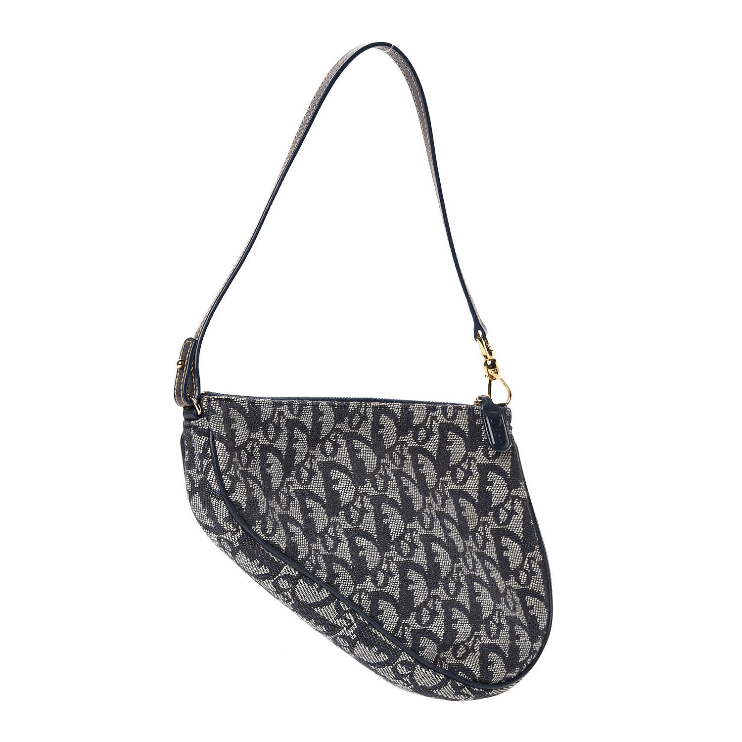 Christian Dior Monogram Mini Saddle Pochette Navy 3 of 11
