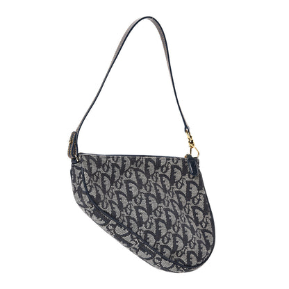 Christian Dior Monogram Mini Saddle Pochette Navy 3 of 11