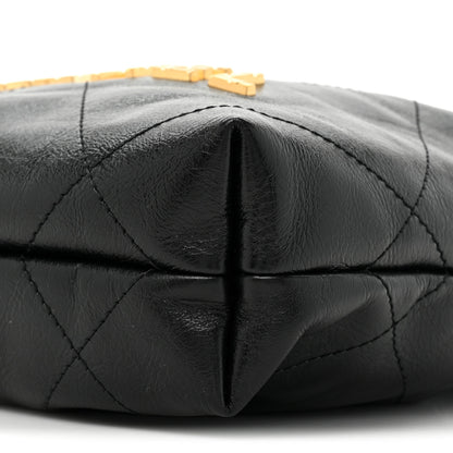 Chanel Shiny Crumpled Calfskin Quilted Pearl Mini Chanel 22 Black 8 of 10