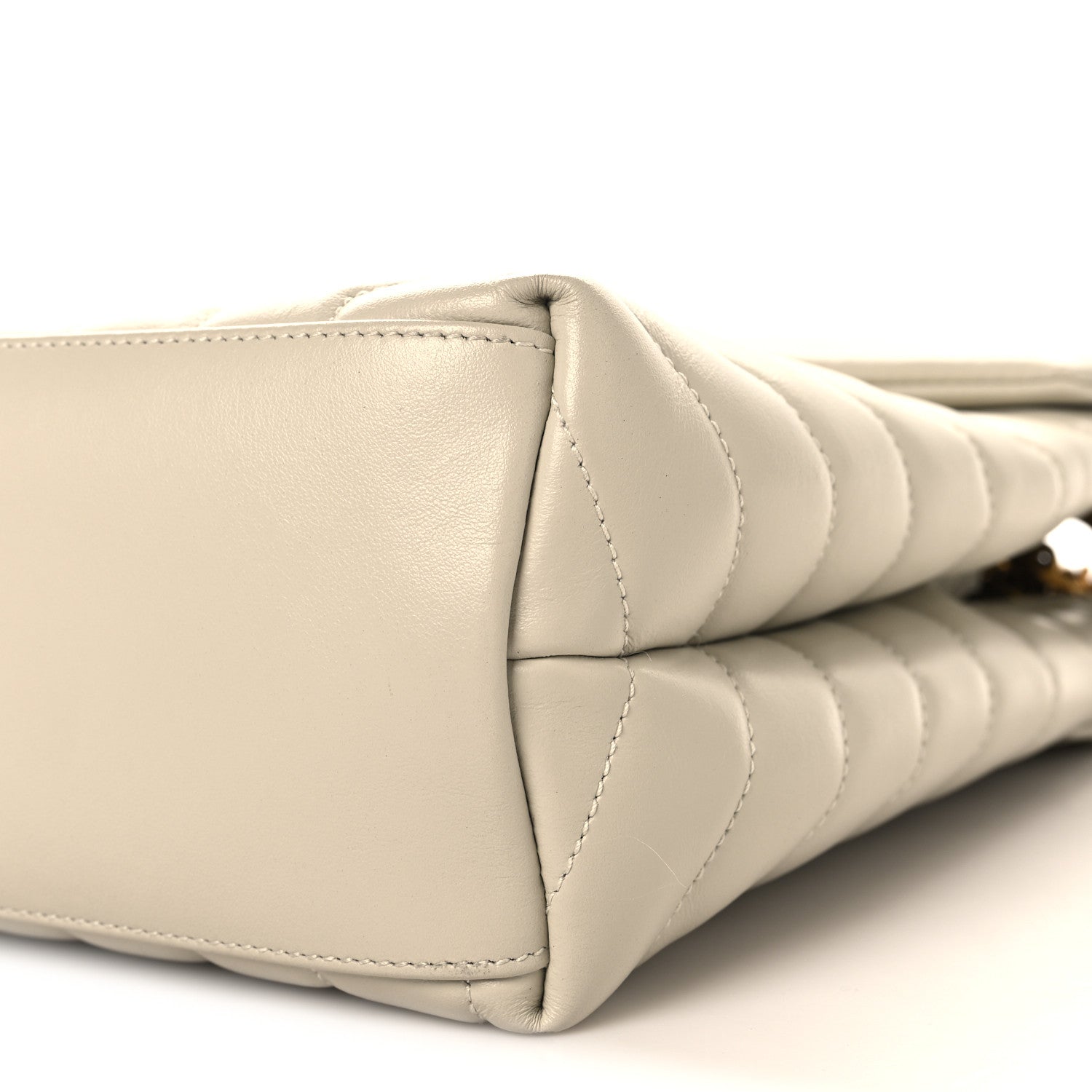 Saint Laurent Calfskin Y Quilted Monogram Medium Loulou Chain Satchel Crema Soft 9 of 11