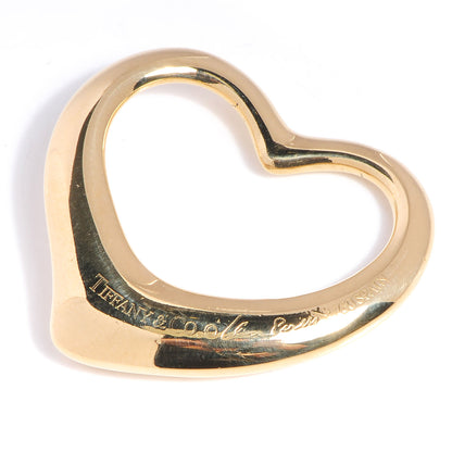 Tiffany 18K Yellow Gold Elsa Peretti Large Open Heart Pendant 3 of 4