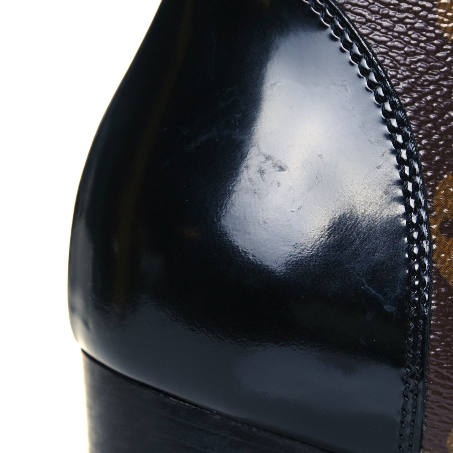 Patent Calfskin Monogram Star Trail Ankle Boots 41 Black