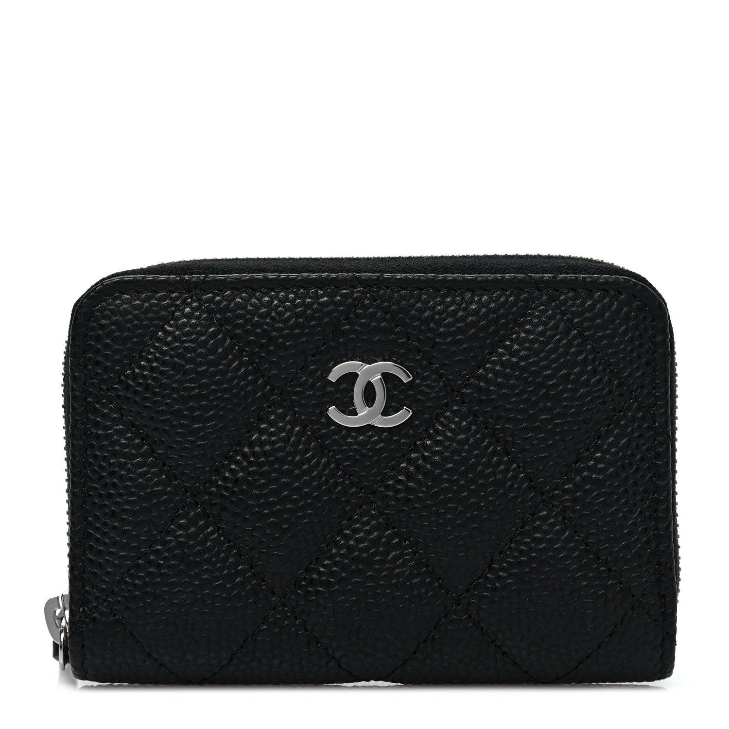 Chanel Caviar Quilted Zip Coin Purse Black 1 of 8