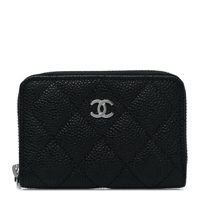 Chanel Caviar Quilted Zip Coin Purse Black 1 of 8