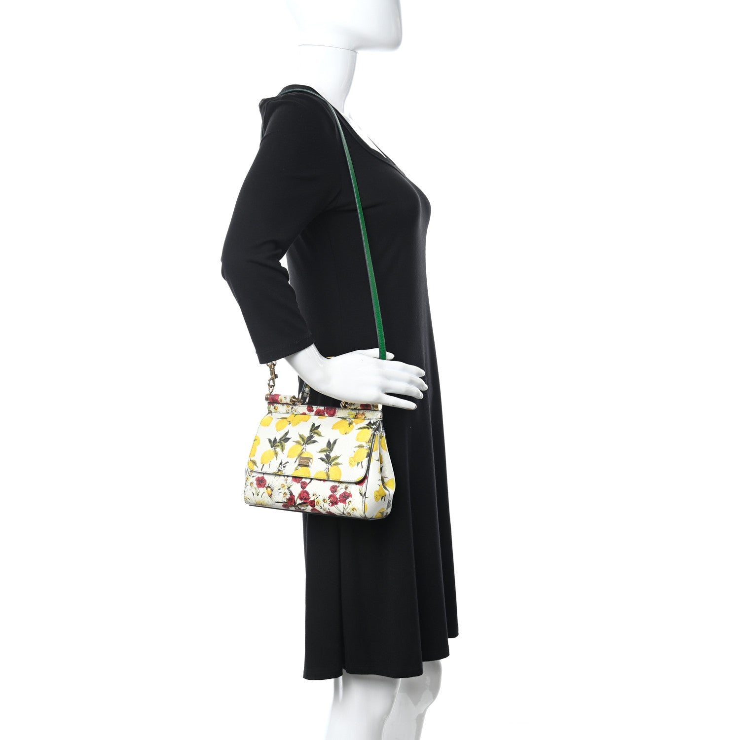 Dolce & Gabbana Dauphine Lemon Print Small Miss Sicily Satchel White 2 of 15