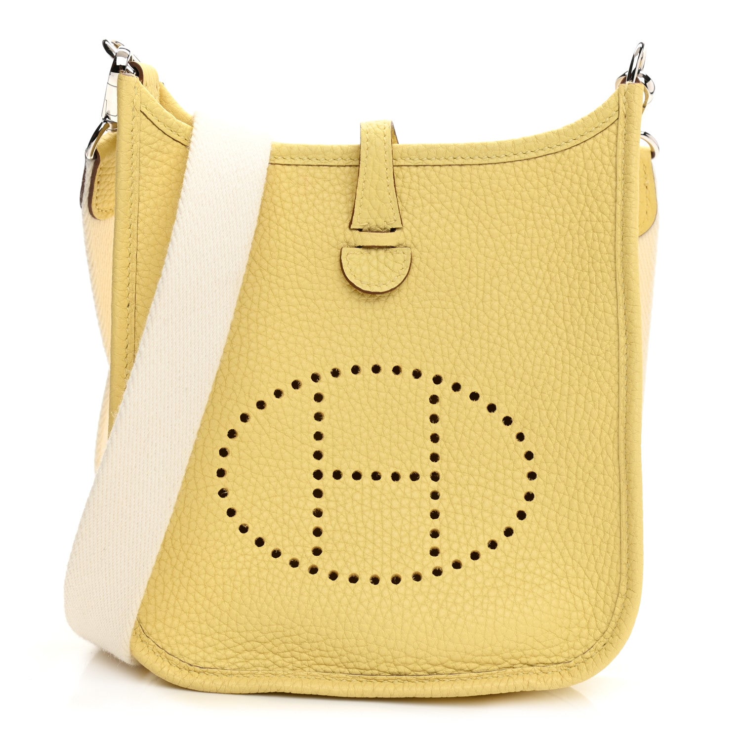 Hermes Taurillon Clemence Amazone Evelyne TPM Jaune Poussin Craie 1 of 9