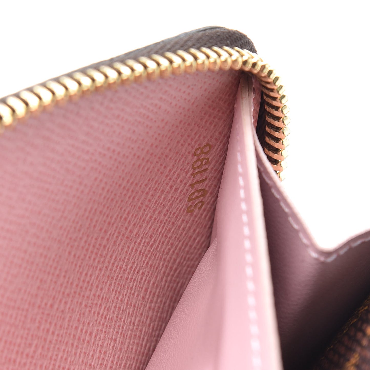 Damier Ebene Clemence Wallet Rose Ballerine