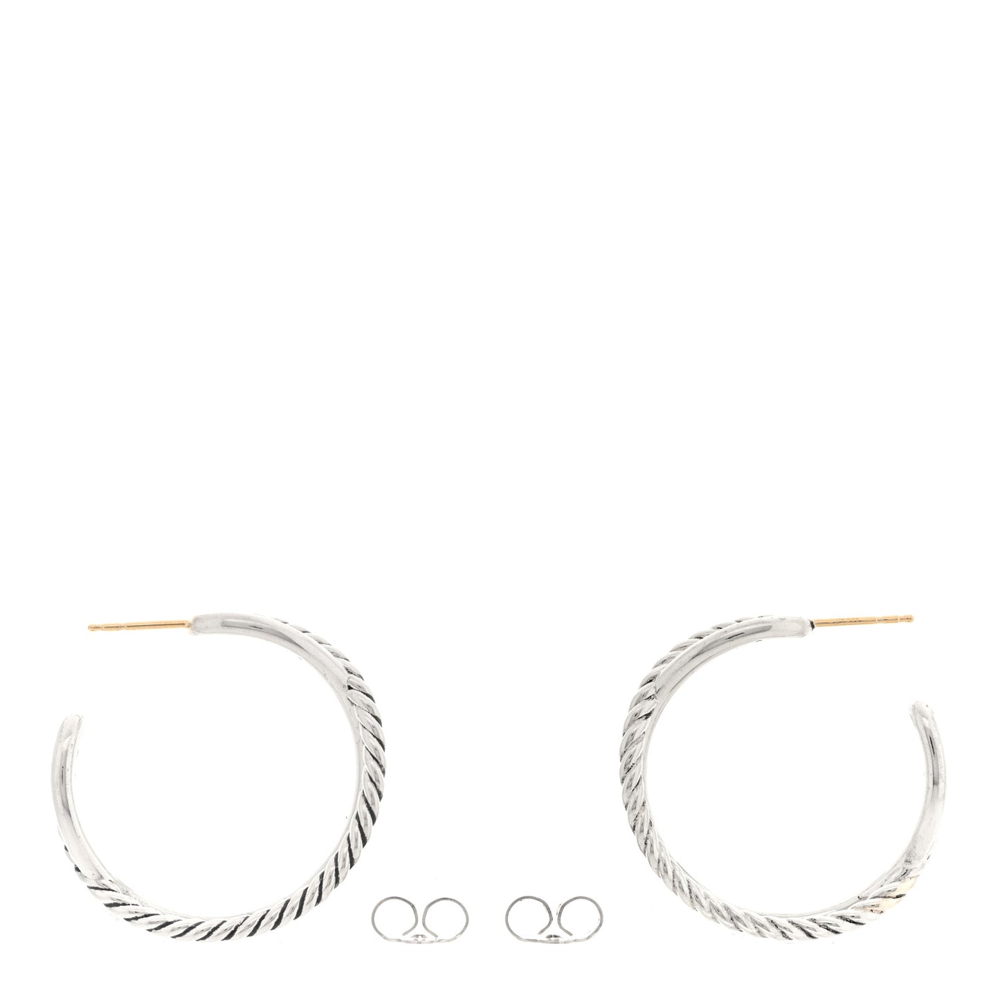 Sterling Silver Crossover Cable Hoop Earrings