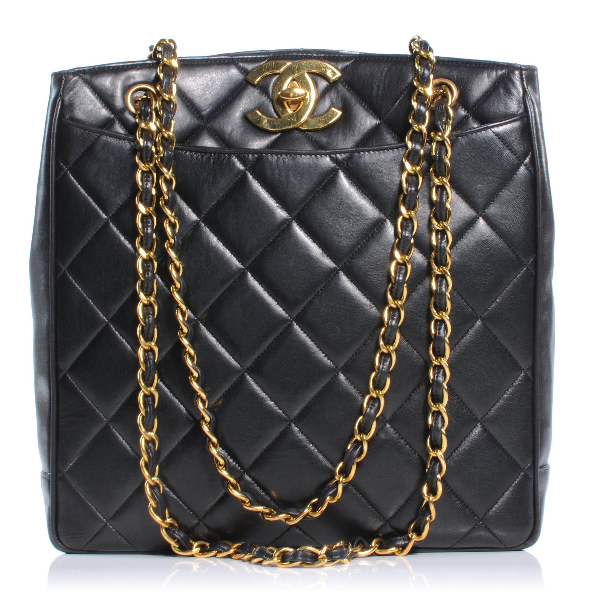 Chanel Lambskin Quilted CC Shoulder Bag Black 1 of 9