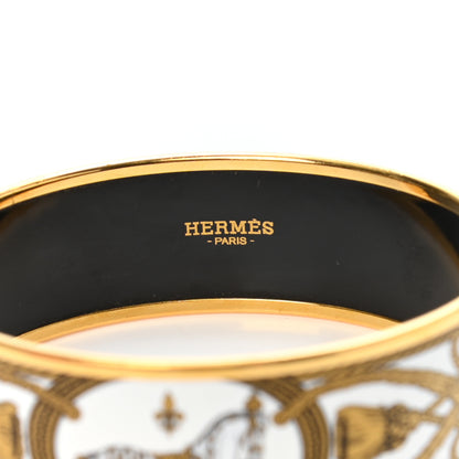 Hermes Enamel Printed Wide Grand Apparat Bracelet 70 White 4 of 6