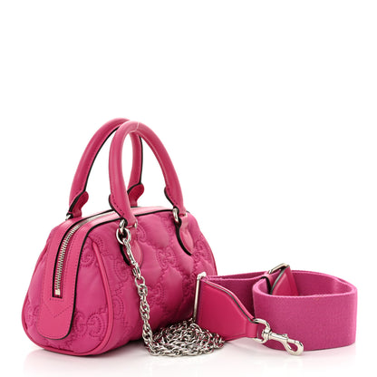 Gucci Nylon Calfskin Enamel GG Matelasse Mini Bowler Bag Lovely 3 of 10