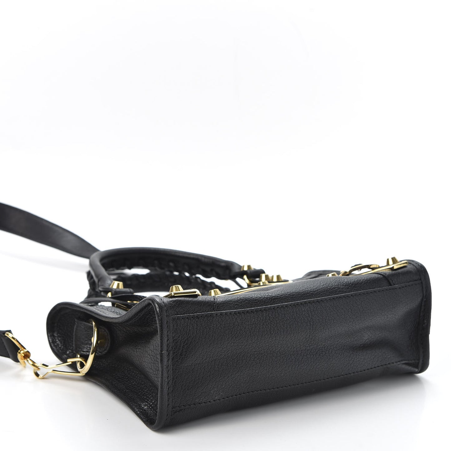 Chevre Gold Metallic Edge Hardware Mini City Black