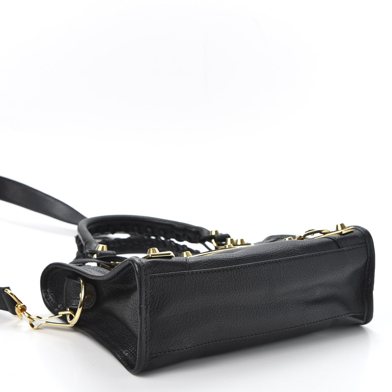 Balenciaga Chevre Gold Metallic Edge Hardware Mini City Black 3 of 9