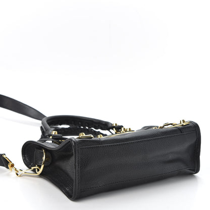 Balenciaga Chevre Gold Metallic Edge Hardware Mini City Black 3 of 9