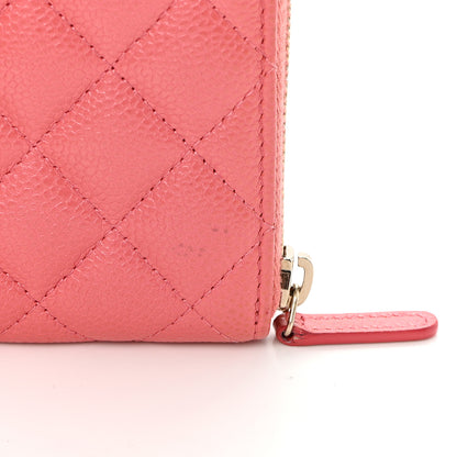 Chanel Caviar Quilted Large Gusset Zip Around Wallet Pink 12 of 13