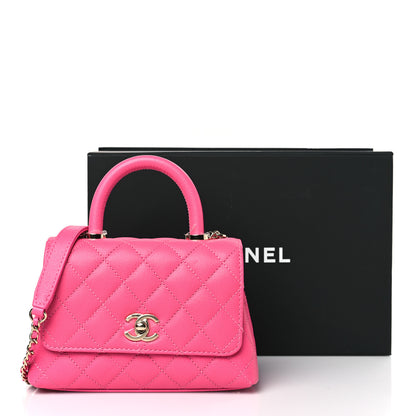 Chanel Caviar Quilted Extra Mini Coco Handle Flap Rose 10 of 10