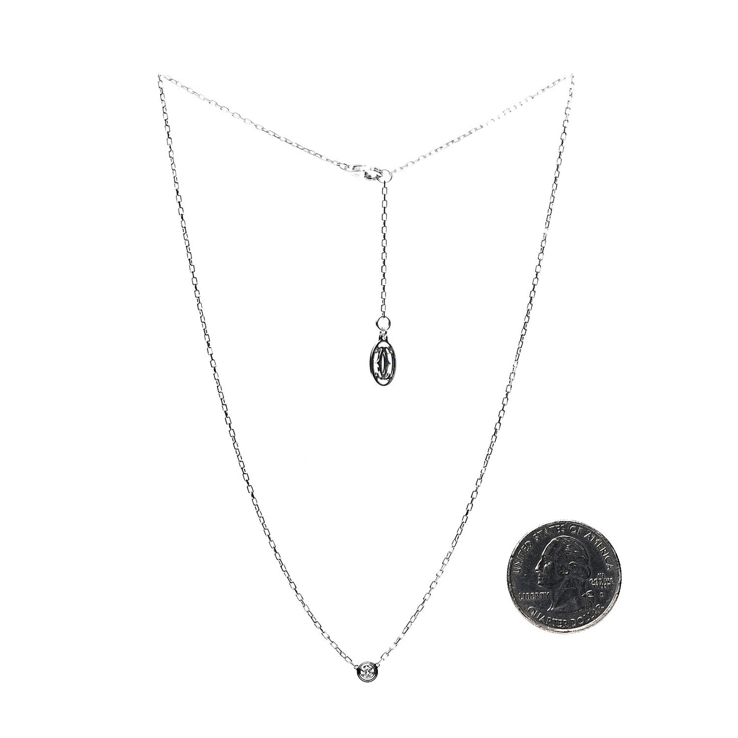 18K White Gold Diamond SM D'Amour Pendant Necklace