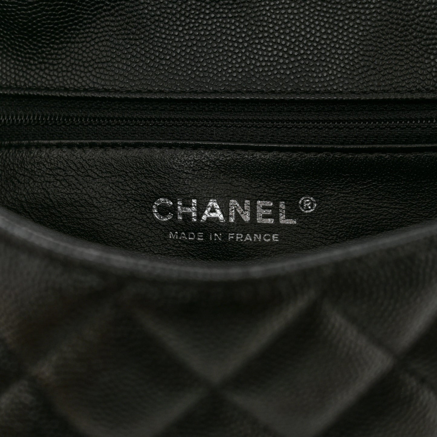 Caviar Quilted Flap Clutch Black