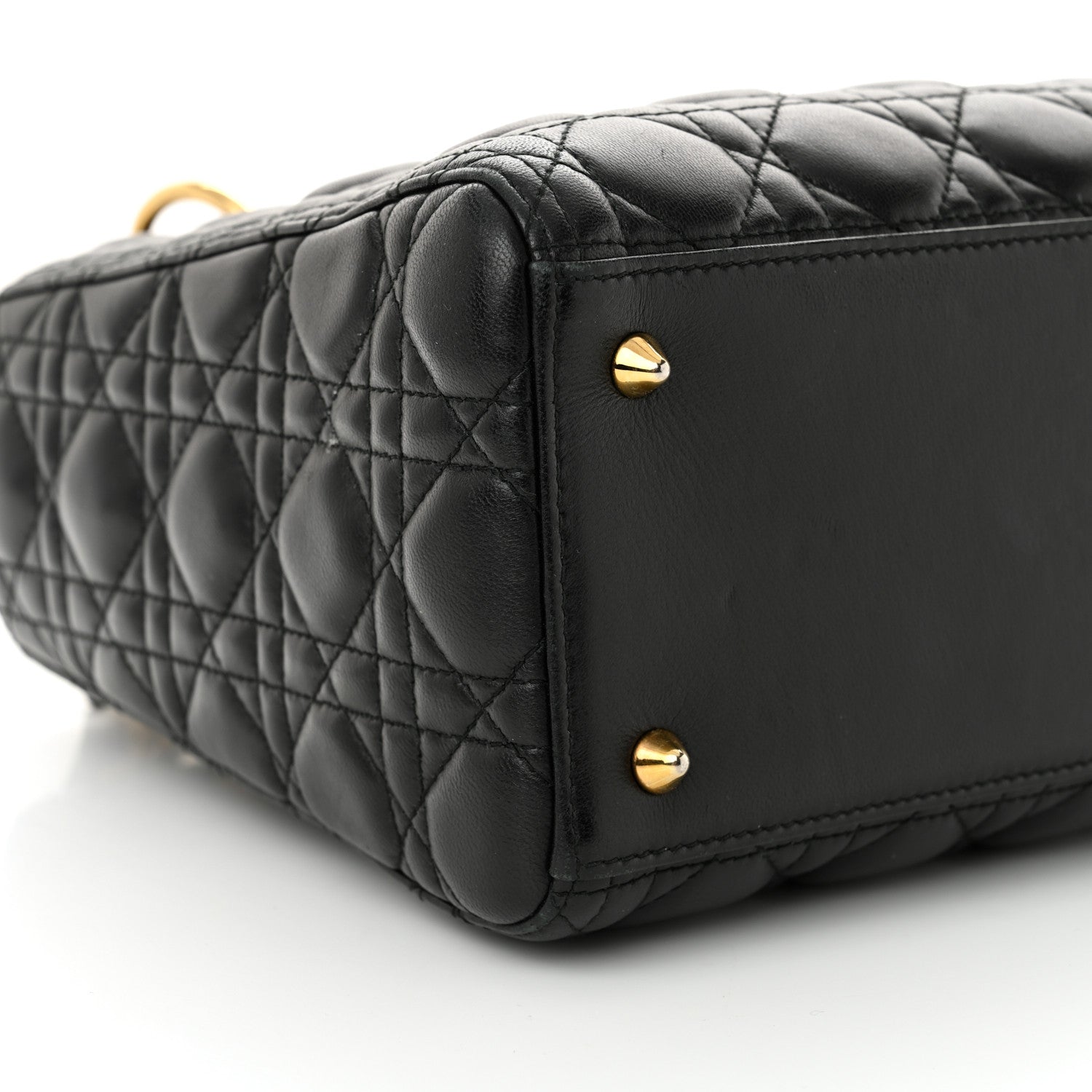 Christian Dior Lambskin Cannage Medium Lady Dior Black 9 of 11