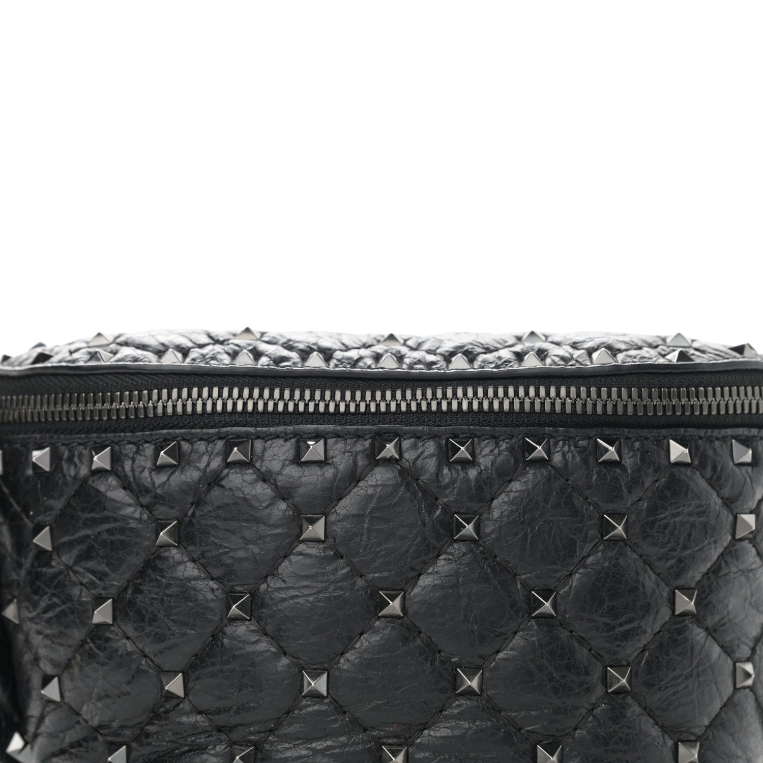 Valentino Garavani Craquele Nappa Rockstud Spike Belt Bag Black 7 of 9