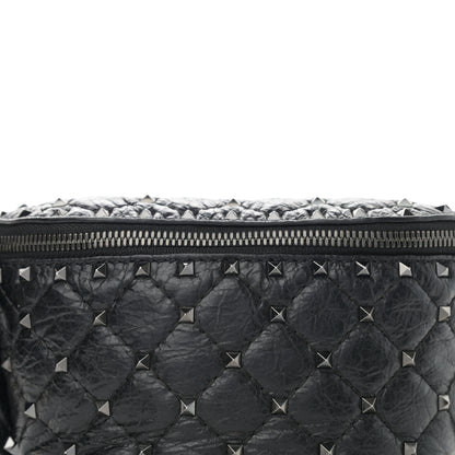 Valentino Garavani Craquele Nappa Rockstud Spike Belt Bag Black 7 of 9