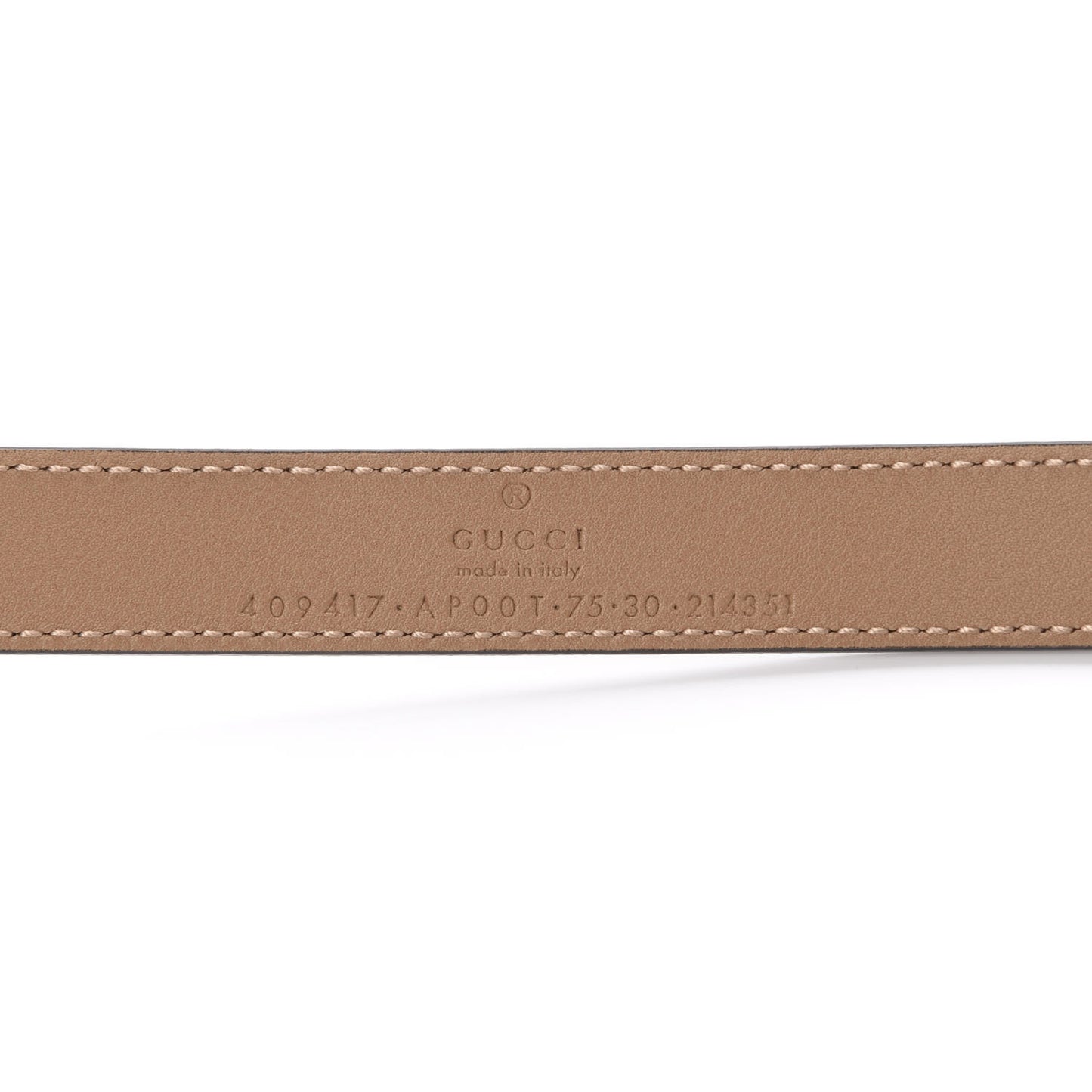 Moon Calfskin Double G 20mm Belt 75 30 Natural Tan