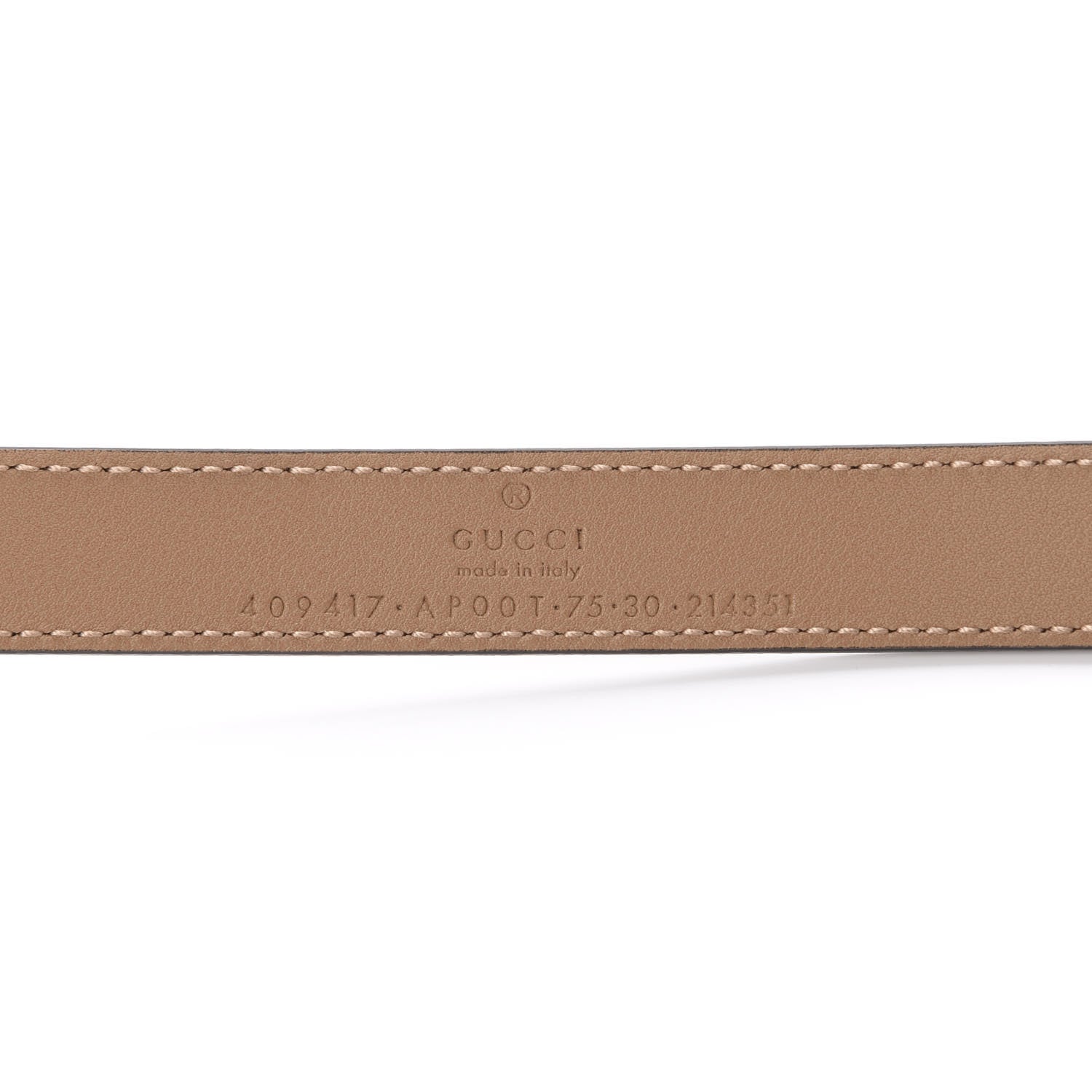 Gucci Moon Calfskin Double G 20mm Belt 75 30 Natural Tan 3 of 6