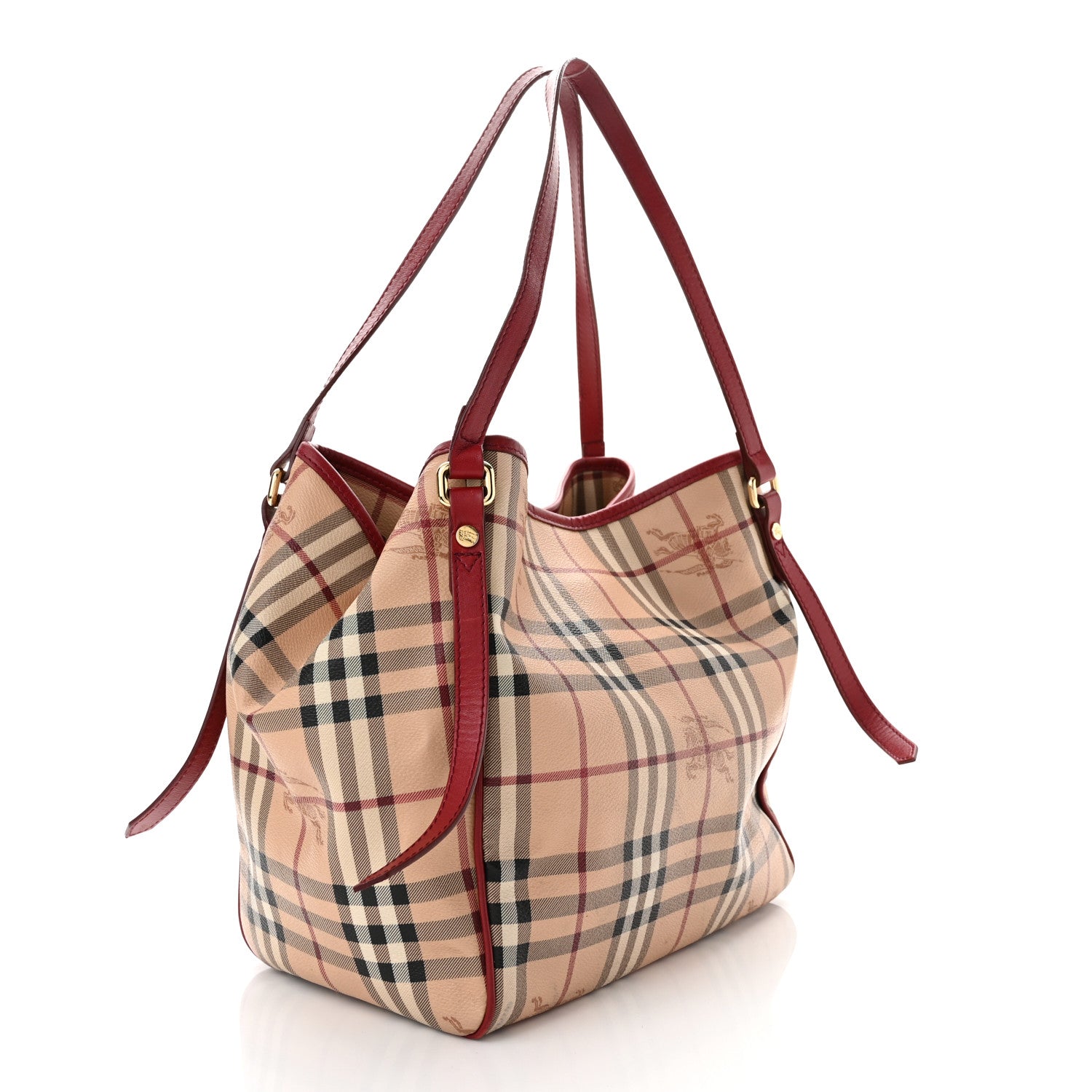 Burberry Haymarket Check Small Canterbury Tote Red 3 of 10