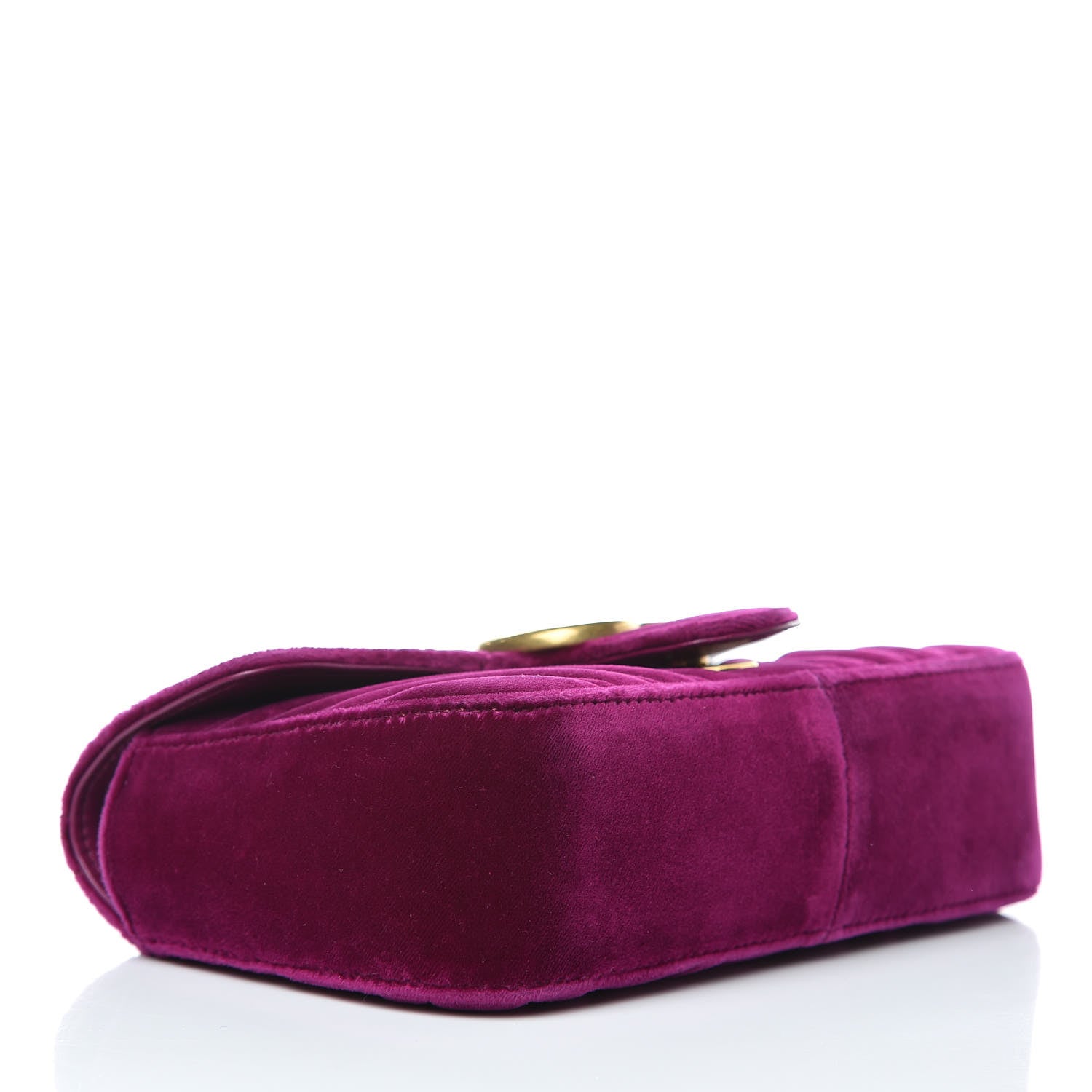 Gucci Velvet Matelasse Mini GG Marmont Shoulder Bag Fuchsia Violet Cyclamen 4 of 10