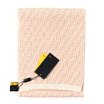 Fendi Wool Cashmere FF Scarf Pink 2 of 3