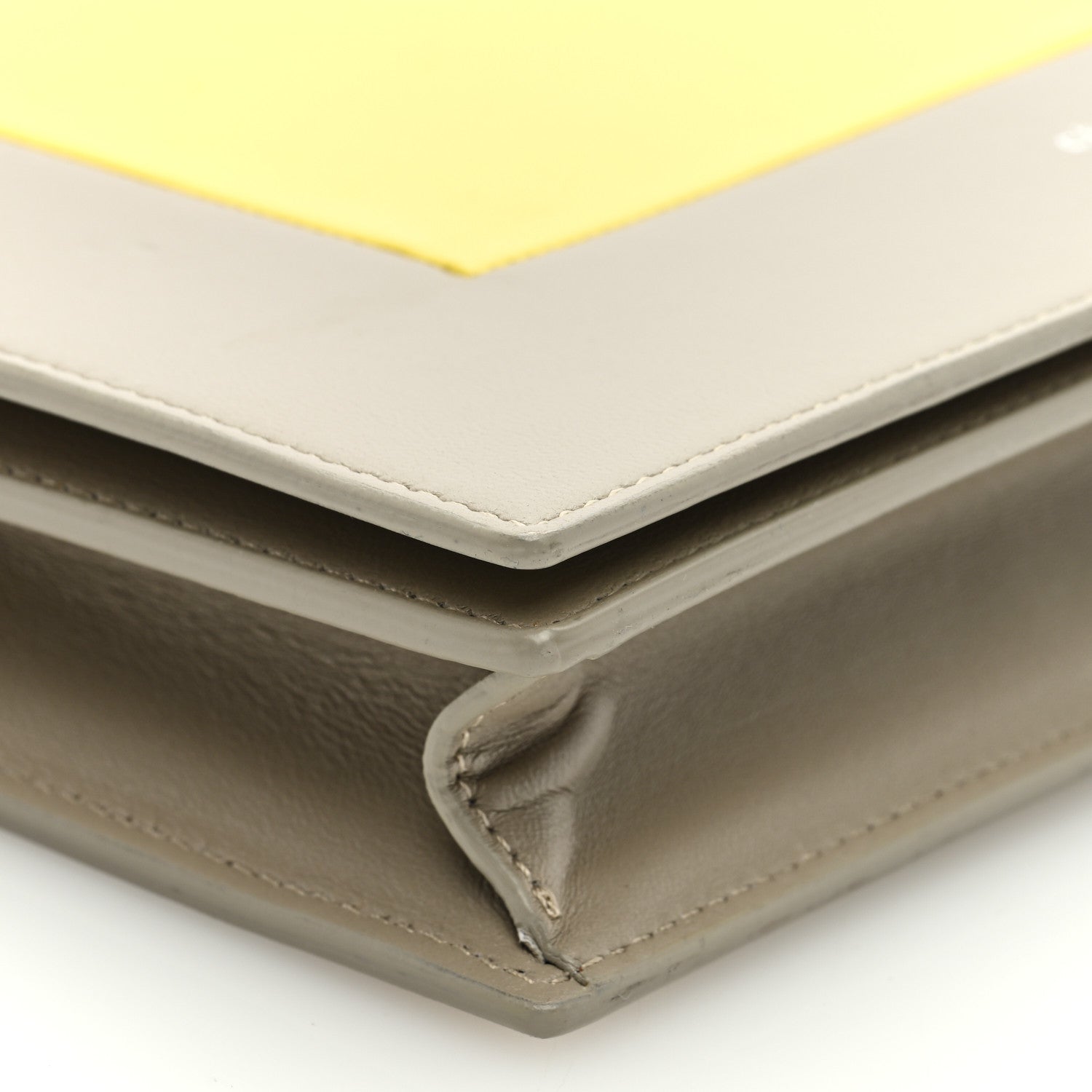 Celine Smooth Lambskin Frame Evening Chain Clutch Quartz Yellow 8 of 10