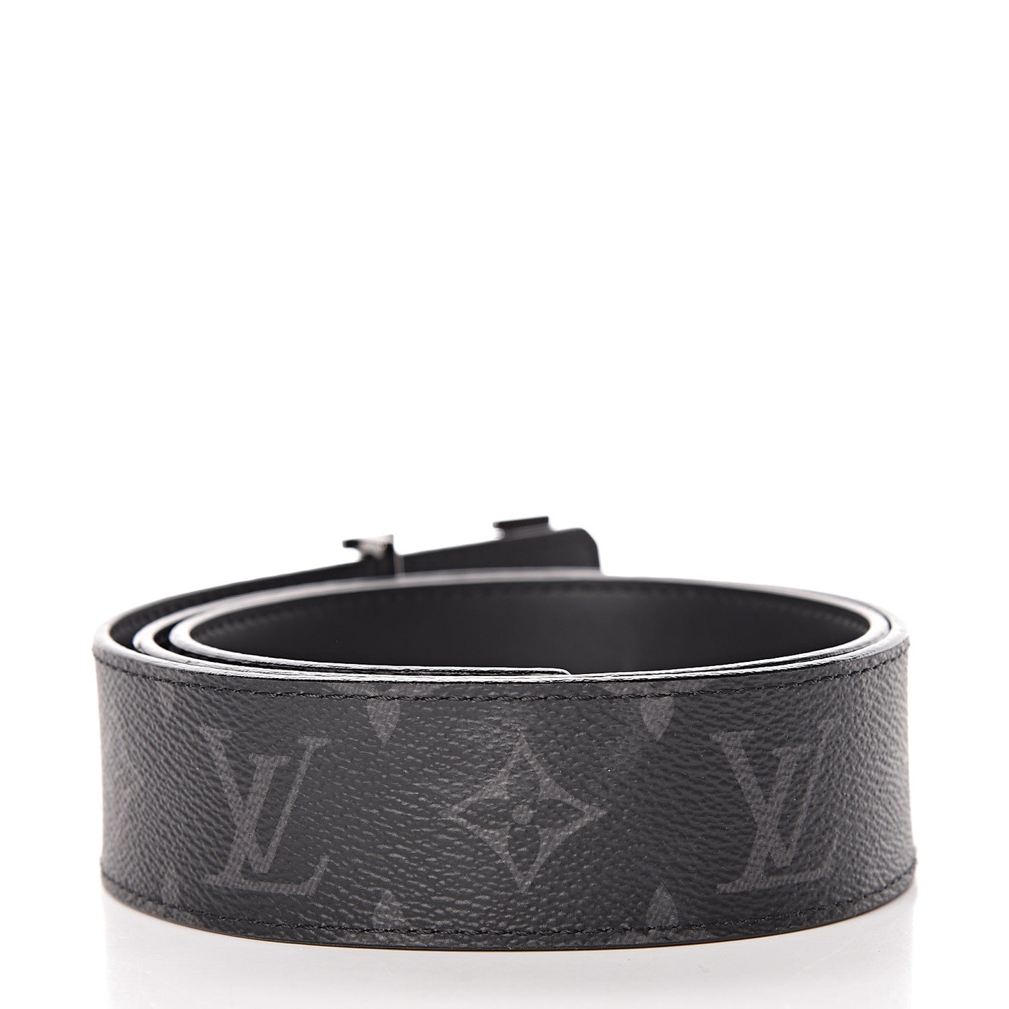 Calfskin Monogram Eclipse LV Initiales Reversible Belt 80 32
